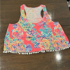 GUC Lilly Pulitzer crop tank with pompoms XL
